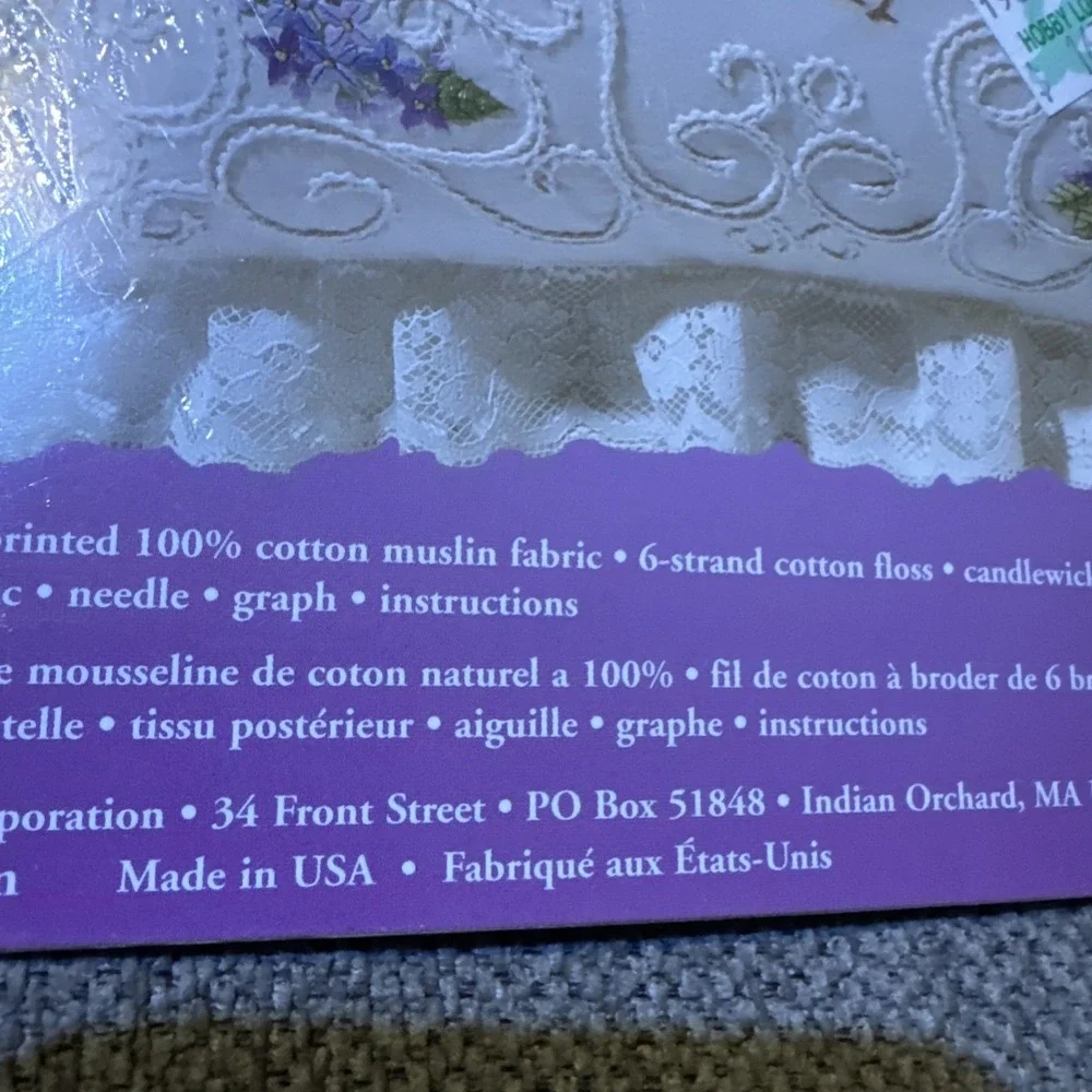 Lilacs And Finches Janlynn Candlewicking Embroidery Kit #004-0773 Pillow Cover
